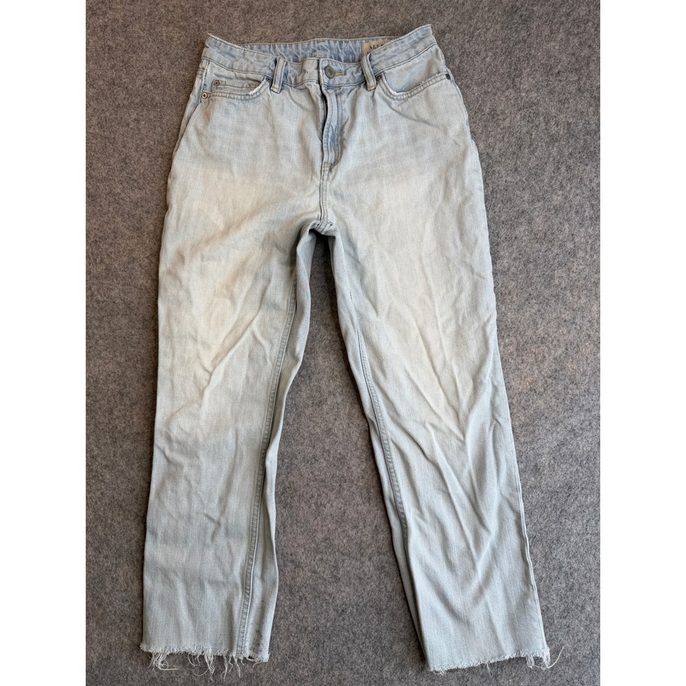 All Saints Ella Jeans Womens 29 Light Wash Raw Hem Straight Leg Denim Loose 90s